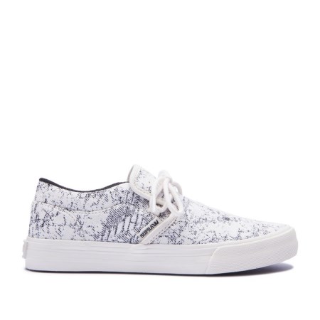 Supra Cuba Womens Low Tops Shoes White UK 53IHJ